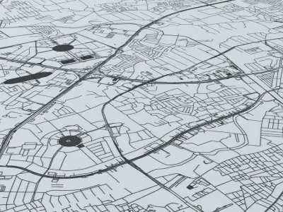Jakarta Road Network and Streets 3D model