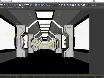 SCI FI INTERIOR SCENE SPACE SHIP Low-poly 3D model