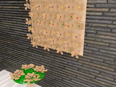 Interior Design 3D WALL TILES - FLOWER -  3D model
