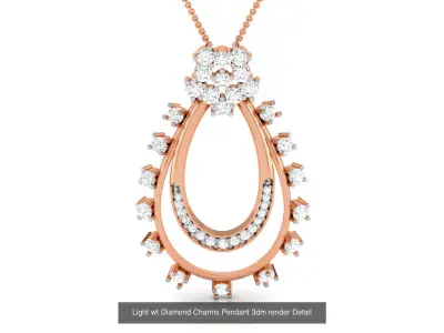 15 Pear Shape Light wt Diamond Charms Pendant 3dm render Detail  3D Model Pack