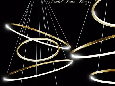 LED Swirl Four Ring  3D model