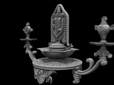 oil lamp venkateswara balaji 3D model