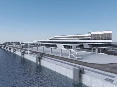 Port Terminal Low-poly 3D model