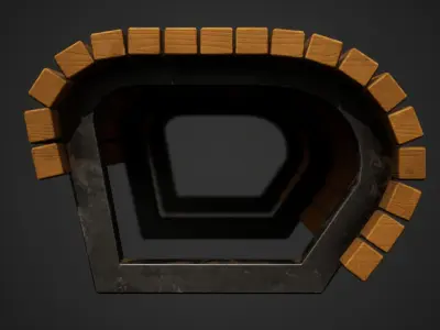 Stylized Park Bench Low-poly 3D model