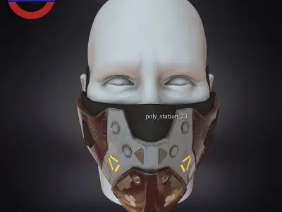 sci fi face mask v1 Low-poly 3D model