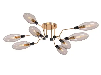 AIK C modern brass and glass ceiling light 3D model
