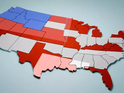 United states map 3D 3D model