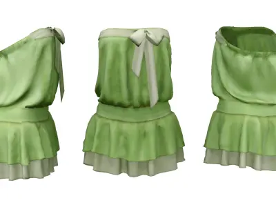 Strapless Candy Dress Low-poly 3D model