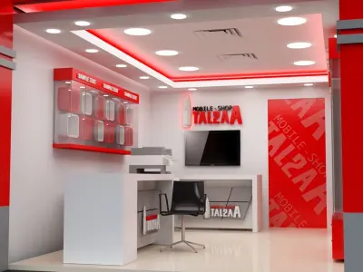 Mobile Shop Store 3d Model 3ds Max 2018 - vray 3D model