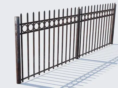 Old Rusty Fence Low-poly 3D model purchase