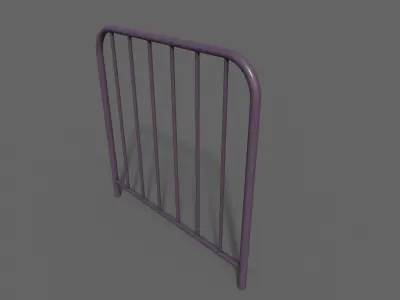 PBR Pedestrian Guard Rail Purple V2 Low-poly 3D model