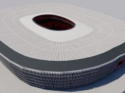 San Mames Stadium - Bilbao Spain Low-poly 3D model