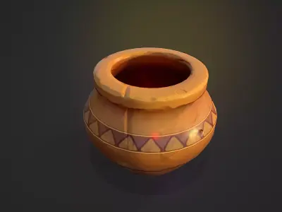 Vase Stylized Low-poly 3D model