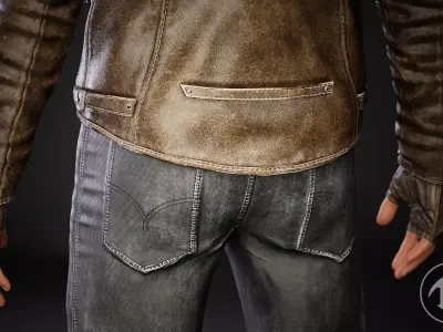 Jeans and Boots Low-poly 3D model