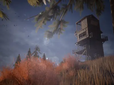 Modular Watchtower 36 Assets Low-poly 3D model