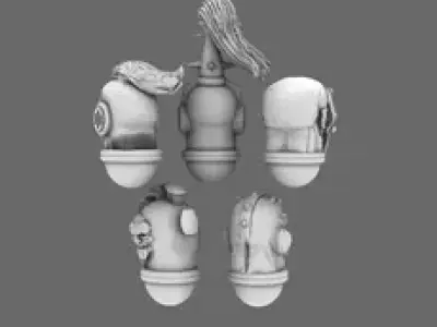 Galactic Boy Band Exposed Masochists Heads 3D print model