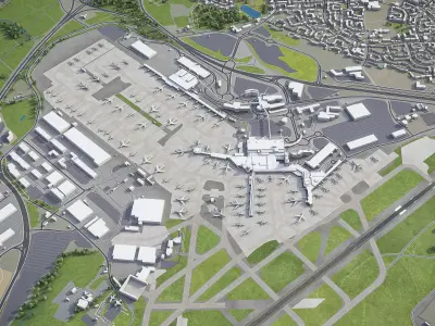 Manchester - Airport - MAN Low-poly 3D model