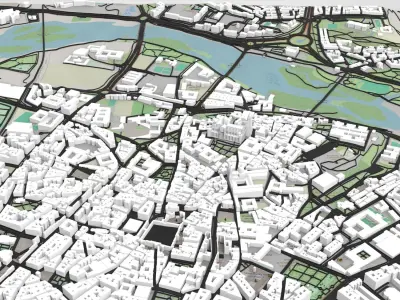Cityscape Salamanca Spain 3D model