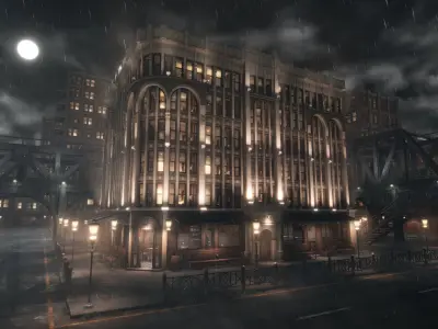 1900s Industrial Environment Low-poly 3D model