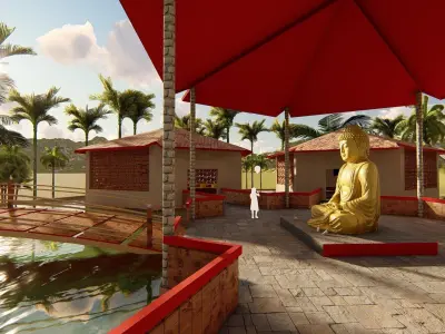 Outdoor Huts - Lumion Render - Exterior 3D model