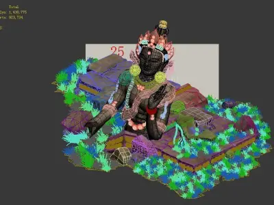Traces forest Broken Statue of the Emperor 01 3D model
