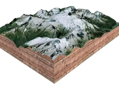 Ghiacciaio dellAdamello Glacier Italy 3D model