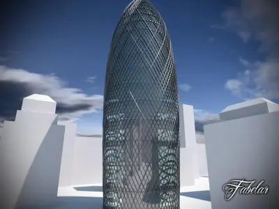 Buildings collection 3 different with Low-poly 3D model