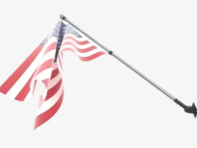 Flagpole kit outdoor 01 3D model