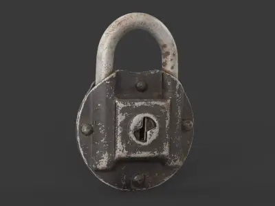 Old metal Lock Low-poly 3D model