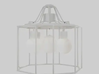 Hanging light fixture model Low-poly 3D model