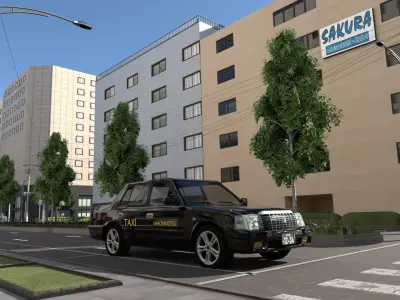 Japanese City Low-poly 3D model