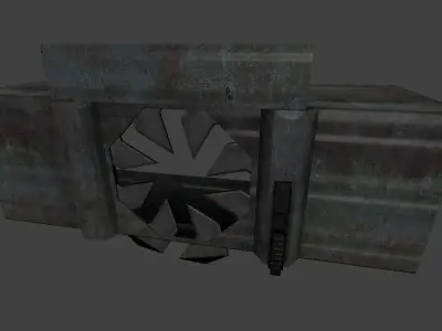 Door component 4 rigged and animated Free low-poly 3D model