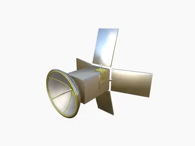 Satellite G02 White Gold - SciFi Space Design Low-poly 3D model