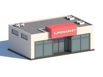 Low Poly City Pack Low-poly 3D model