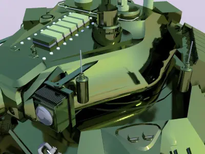 military battle tank Low-poly 3D model