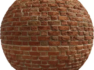 Hand Cut Rustic Red Brick Wall PBR Texture Texture