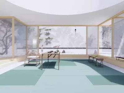 courtyard japanese - room 3D model