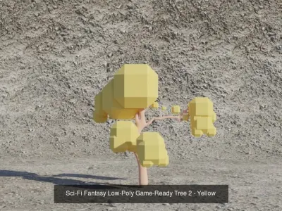 Sci-Fi Fantasy Low-Poly Trees-Plants - Easy to Re-color 3D Model Pack