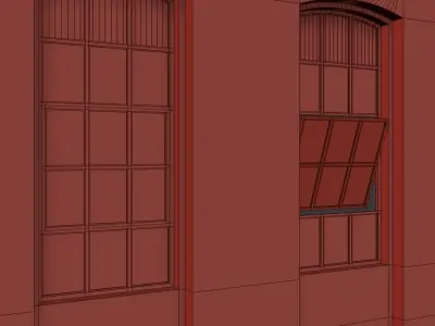 Loft windows Low-poly 3D model