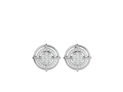 Light Minimalist Diamond Earrings 3D print model 2