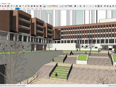 Sketchup School and University B6 3D model