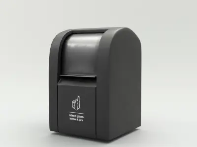 Metal Street Trash Bin 4K PBR Game Ready UV Unwrapped vol 04 Low-poly 3D model