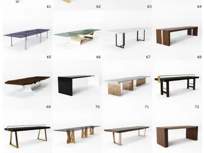 Tables Pack - 100 Models Low-poly 3D model