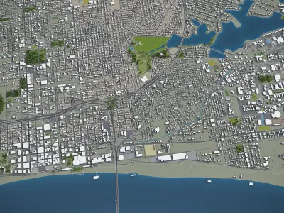 Baton Rouge  Low-poly 3D model