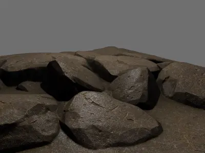 floor rock 02 Low-poly 3D model