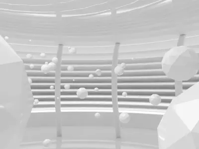 Concept space interior empty room 6 Low-poly 3D model