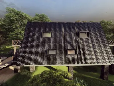 Two story A Frame house  3D model