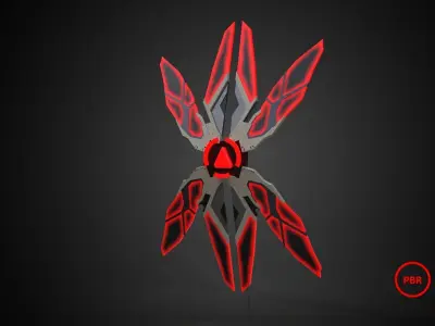 Flying Drone Defender Low-poly 3D model