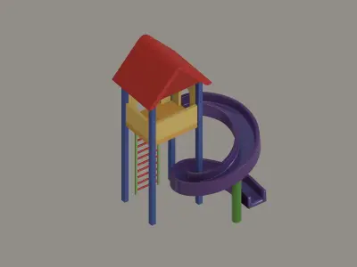 Playground Slide House Low-poly 3D model