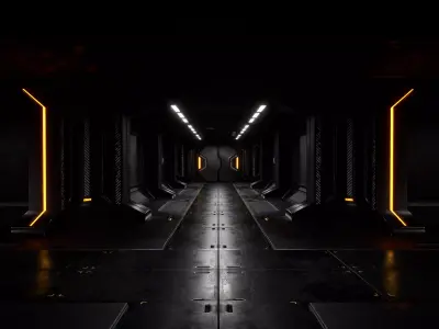 Modular Sci-Fi Corridor kit Low-poly 3D model